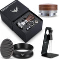 58mm Espresso Must Haves Tools Portafilter Funnel, Self Leveling Tamper, Coffee Distributor, Espresso Needle Whisk and Puck Screen