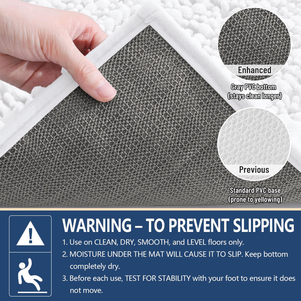 Arotive Bathroom Rugs Mat 40x24, Soft Absorbent Chenille Shaggy Bath Mat