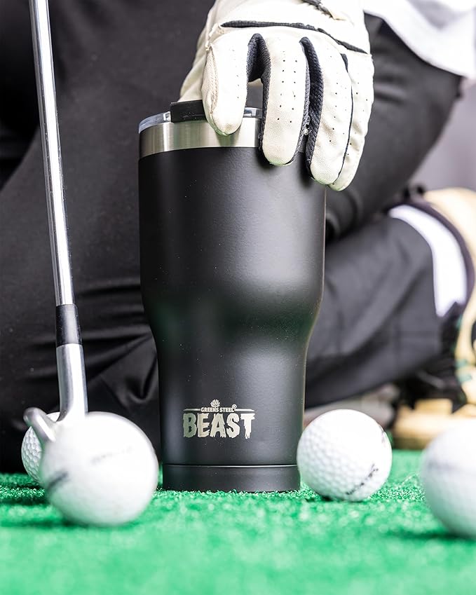 Beast 30 oz Tumbler Stainless Steel Vacuum Insulated Coffee Ice Cup Double Wall Travel Flask (Matte Black)