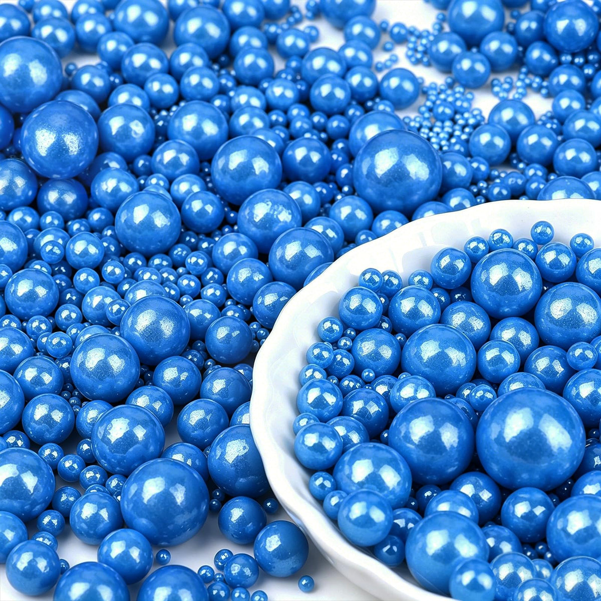 Black Pearl Sprinkles for Cake Decorating, 6 Sizes Edible Pearls Sugar