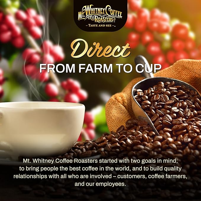 Mt. Whitney Organic Papua New Guinea, Medium Dark Roast, Low Acid, Coffee (Ground, 12oz)