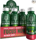 BrainJuice Energy & Focus Shot, Gluten Free Supplement, Healthy Drinks with Alpha GPC, Vitamin B & Organic Green Tea Extract Caffeine, Strawberry Lemonade, 2.5 fl oz, 12 Pack
