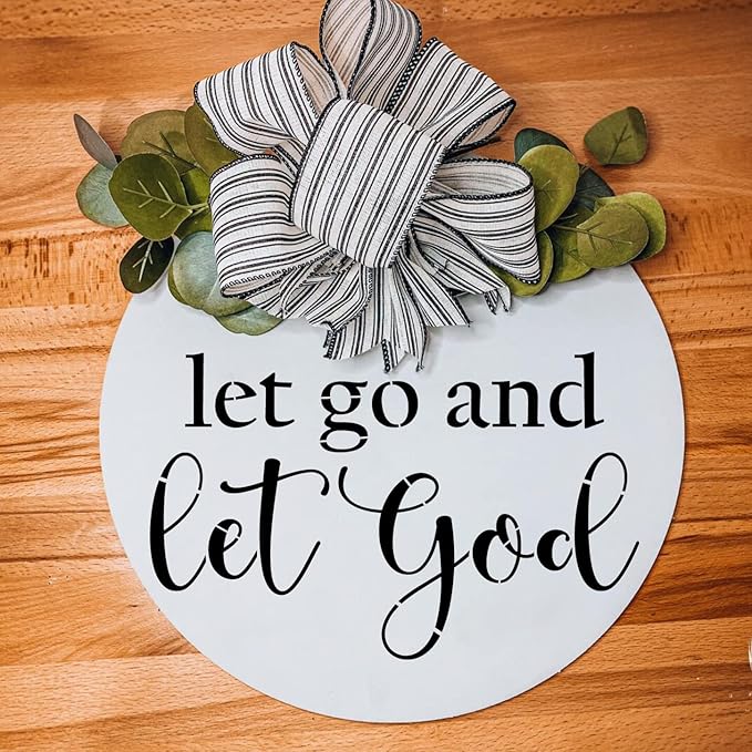 Round Christian Stencils 12” Religious Faith Stencil Jesus Plastic Stencils for Painting on Wood Canvas Mat Door Hanger