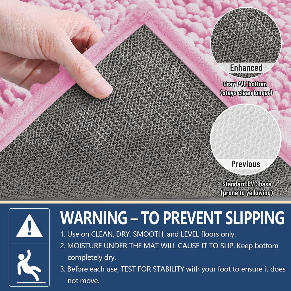 Arotive Bathroom Rugs Mat 34x21, Soft Absorbent Chenille Shaggy Bath Mat