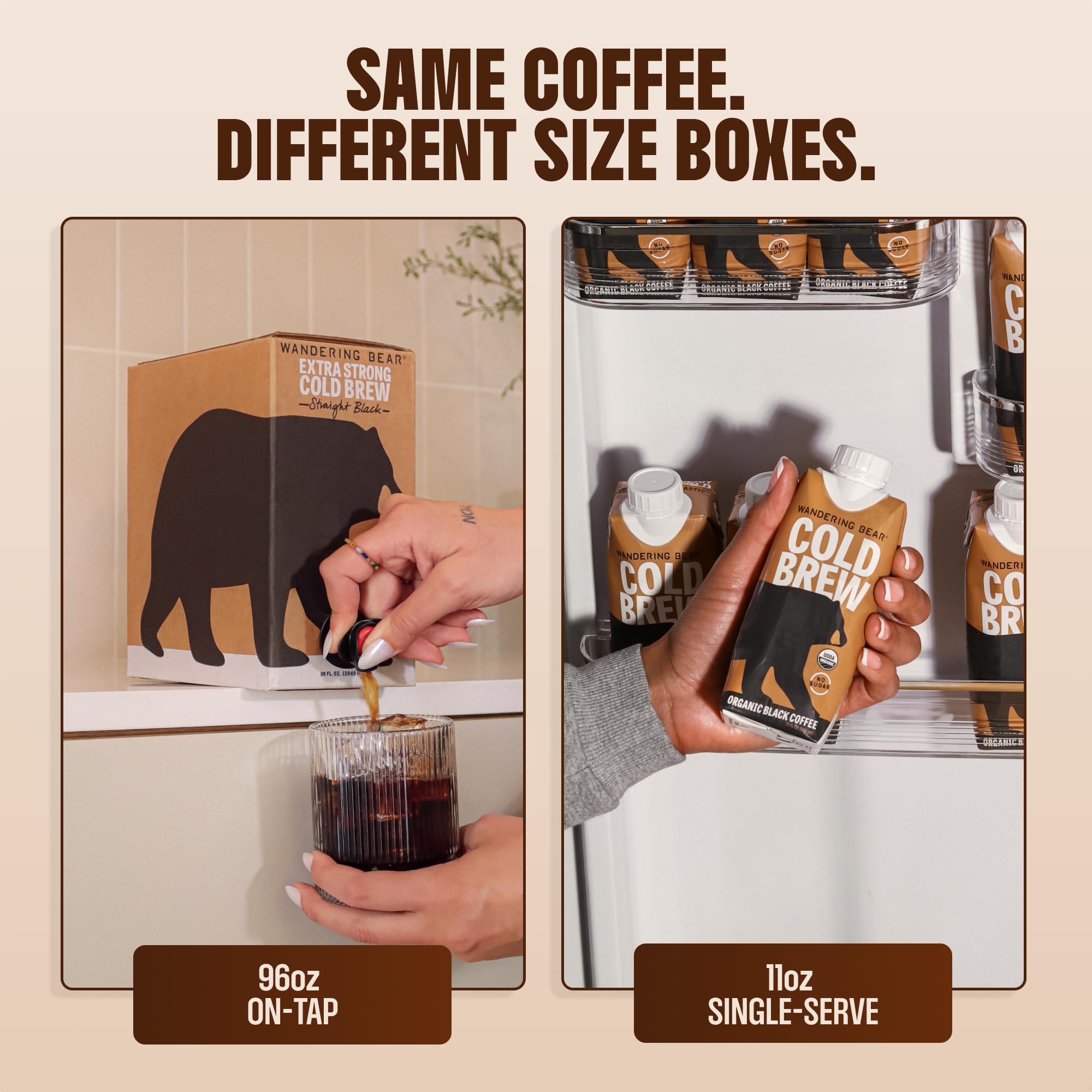 Wandering Bear Organic Vanilla Cold Brew Coffee - 32 fl oz, 6 Pack