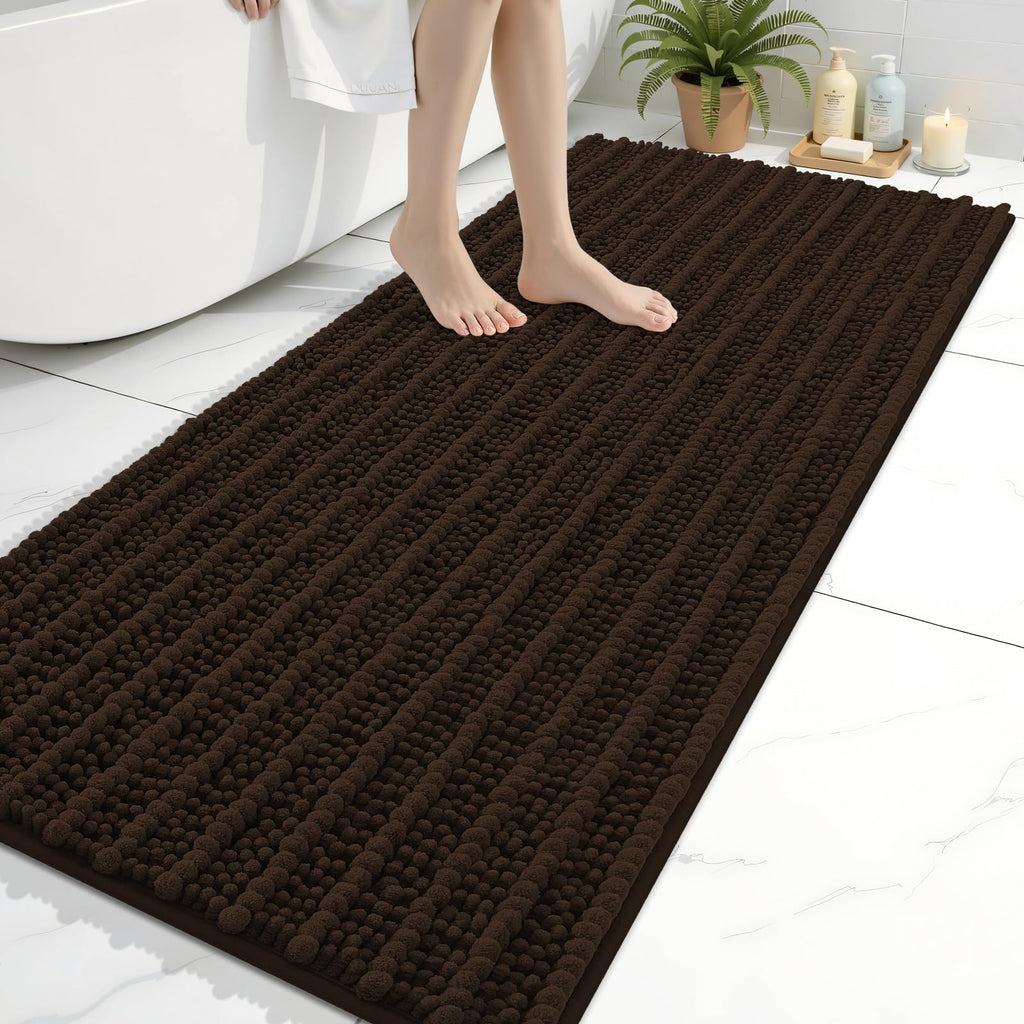 Arotive Bathroom Rugs Mat 54x24, Soft Absorbent Chenille Shaggy Bath Mat