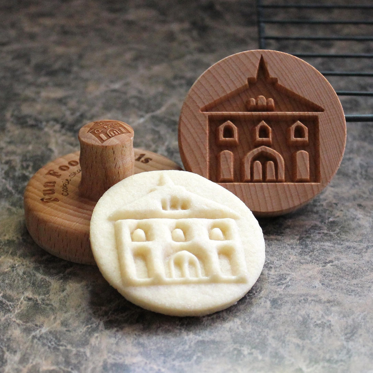 Fun Food Tools, Wood Cookie Stamp, 2.5 Inch (Chartres Cathedral CS-056)