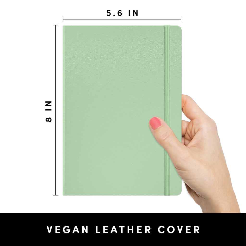 PAPERAGE Blank Journal Notebook, (Sage Green), 160 Pages, Medium 5.6 in x 8 in - 100 GSM Thick Paper – Hardcover Journaling Notebook for Work, School, Note Taking or Sketching
