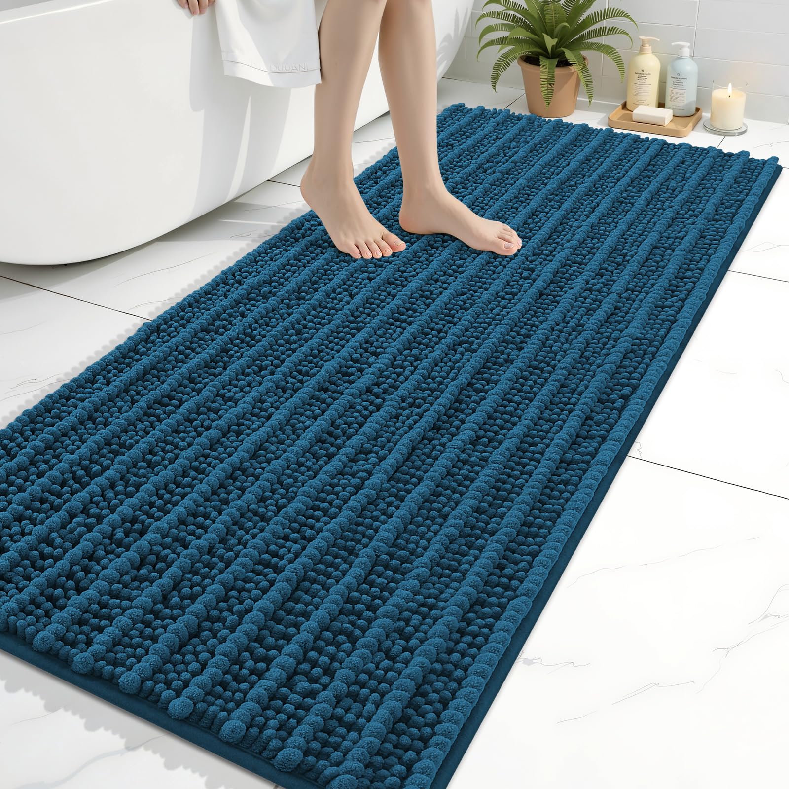 Arotive Bathroom Rugs Mat 60x24, Soft Absorbent Chenille Shaggy Bath Mat