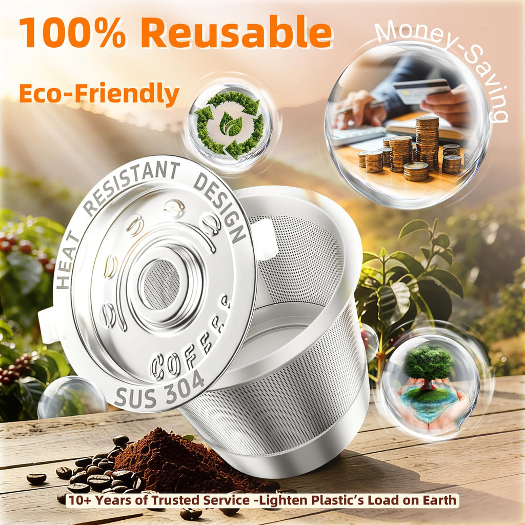 3 Pack Reusable K Cups for Keurig 1.0, not for 2.0 Coffee Machine, Scoop