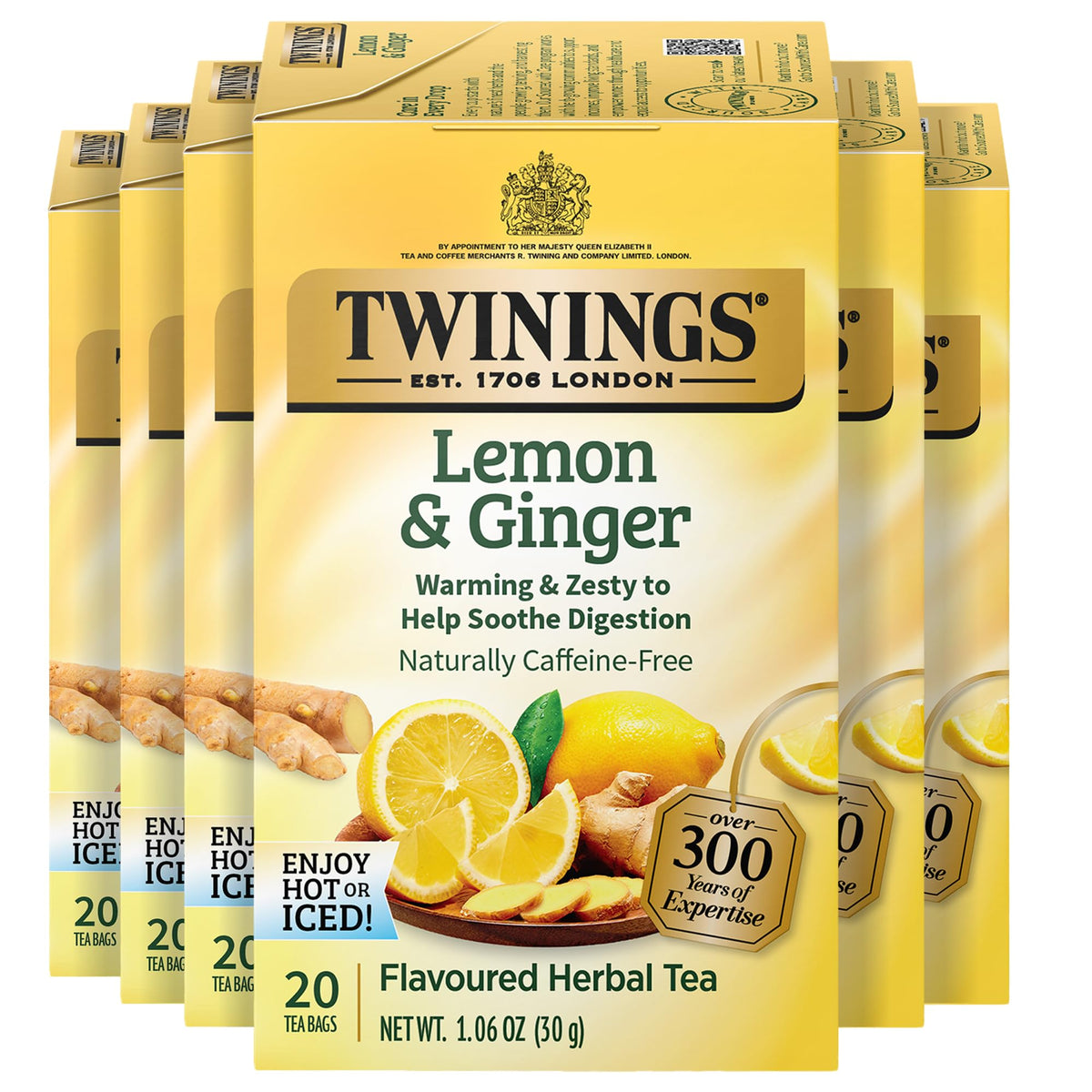 Twinings English Breakfast Black Tea Individually Wrapped Bags, 20 Count (Pack of 6), Flavourful, Robust, Caffeinated, Enjoy Hot or Iced, 120 Teabags