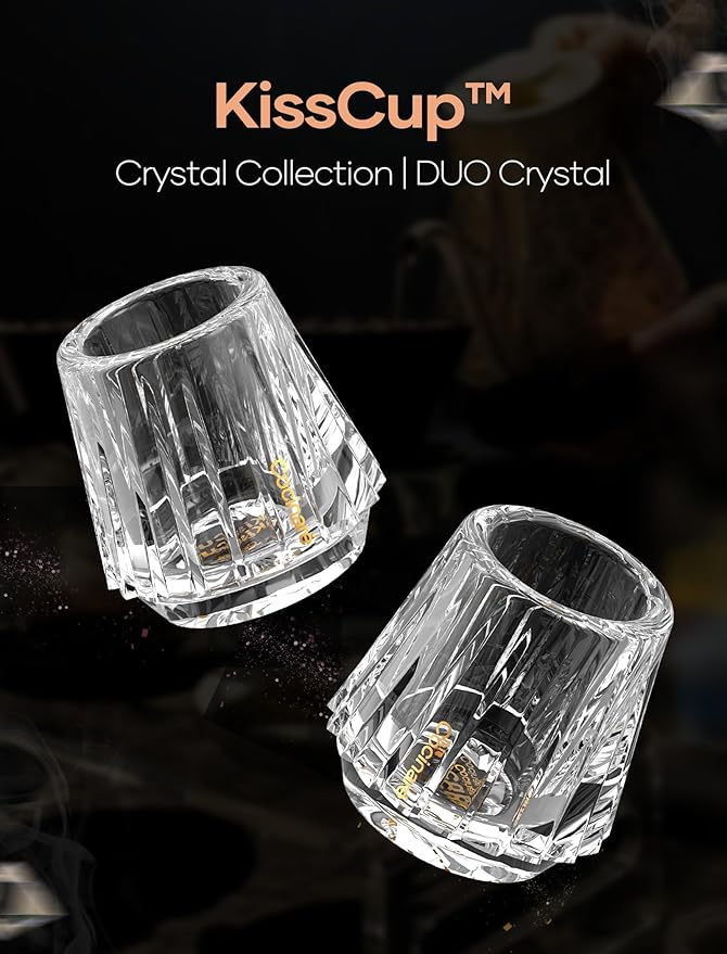 Cocinare Espresso Cups Set of 2, Crystal Clear Espresso Shot Glasses, Ideal Small Demitasse Cups for Pour Over Coffee Maker and Cortado, Essential Coffee Bar Accessories, Gift for Lovers, 1.5 OZ