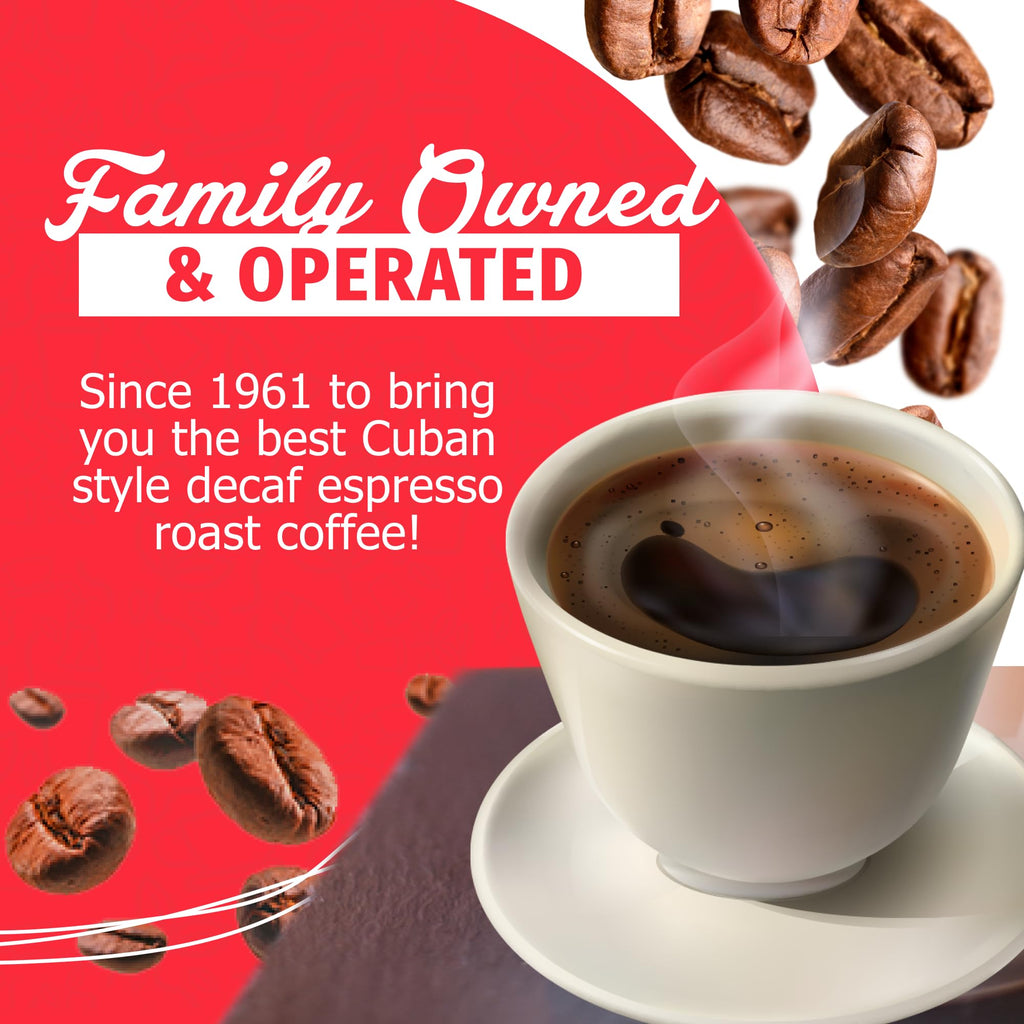Café Aroma Decaf Dark Roast Espresso Ground Coffee, Authentic Cuban Style Coffee, Vacuum Sealed, 8.8oz, Perfect for Hot and Iced Coffee, 12-Pack