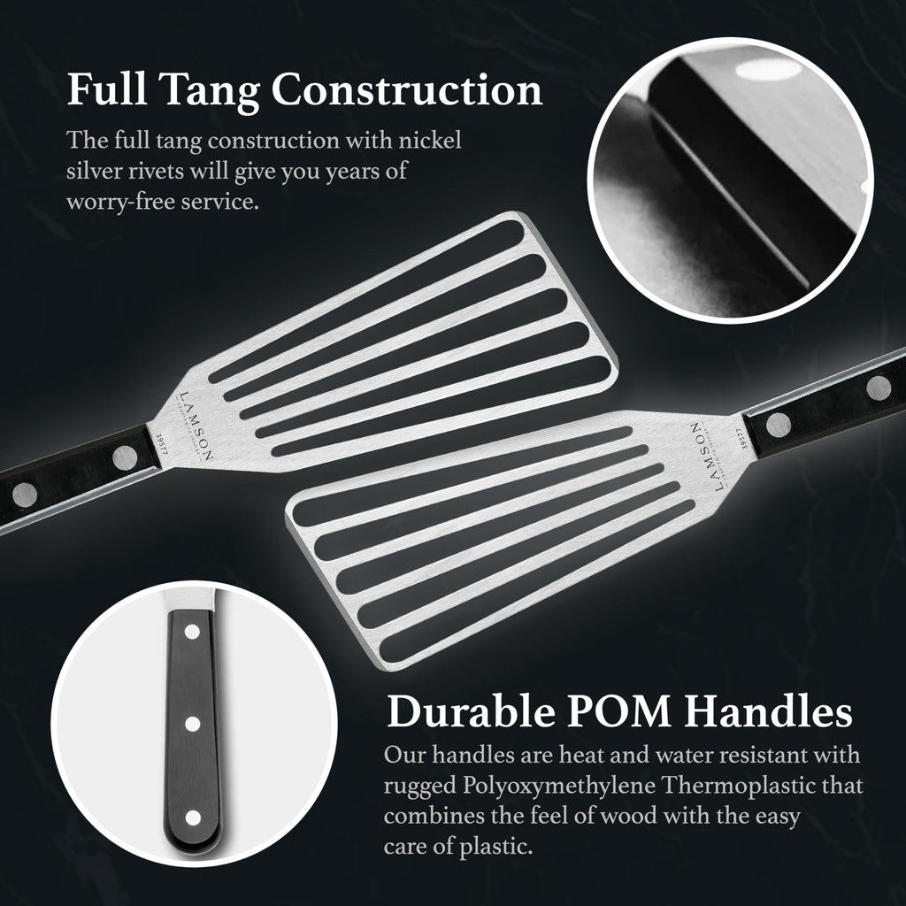 Lamson Fish Spatula, Slotted Metal Turner, 3 x 6 In, Right Hand