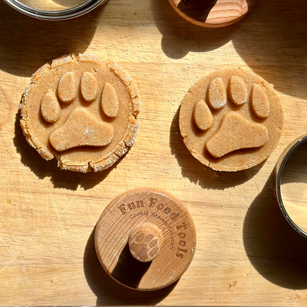 Fun Food Tools, Wood Cookie Stamp, 2.5 Inch (Dog Paw CS-035)