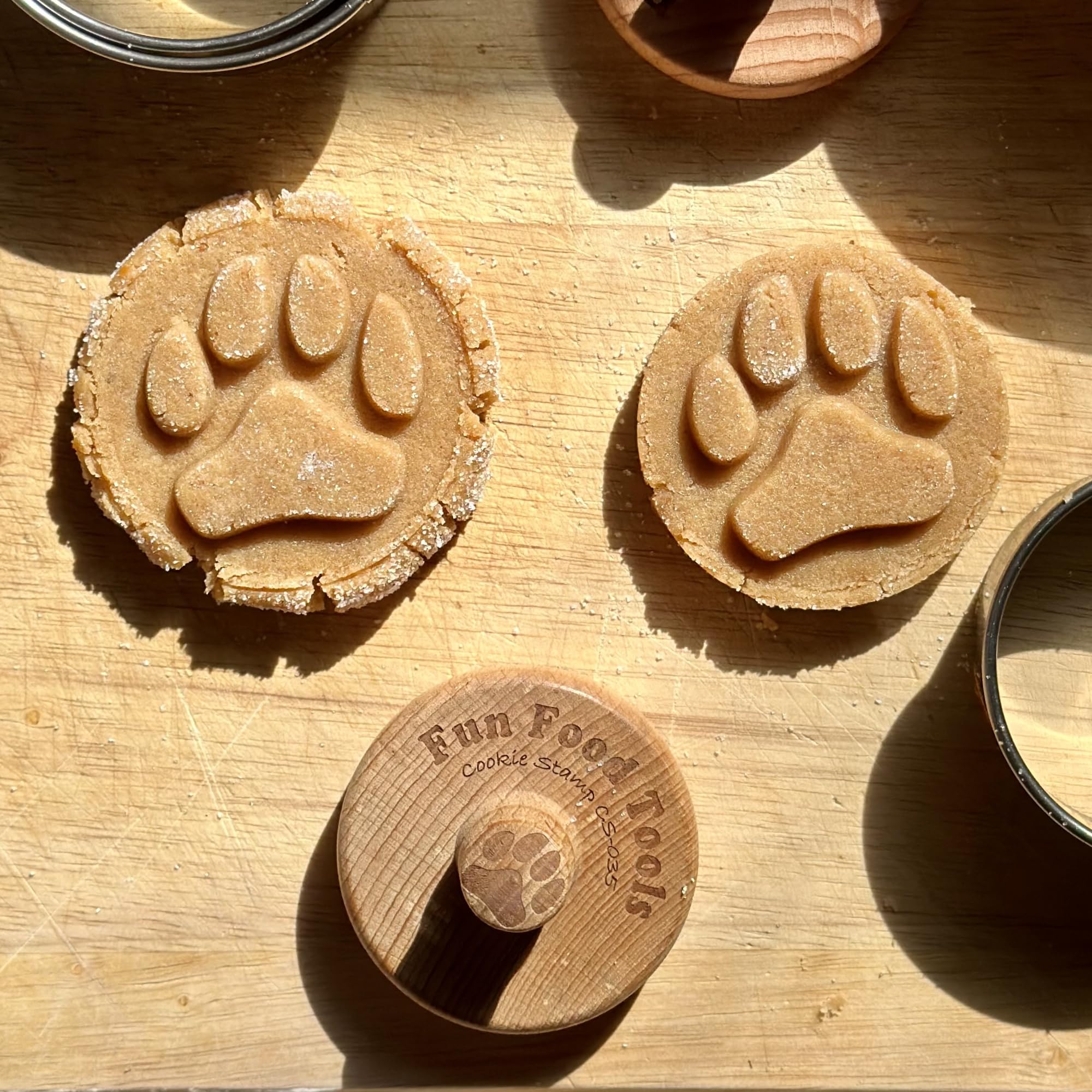 Fun Food Tools, Wood Cookie Stamp, 2.5 Inch (Dog Paw CS-035)