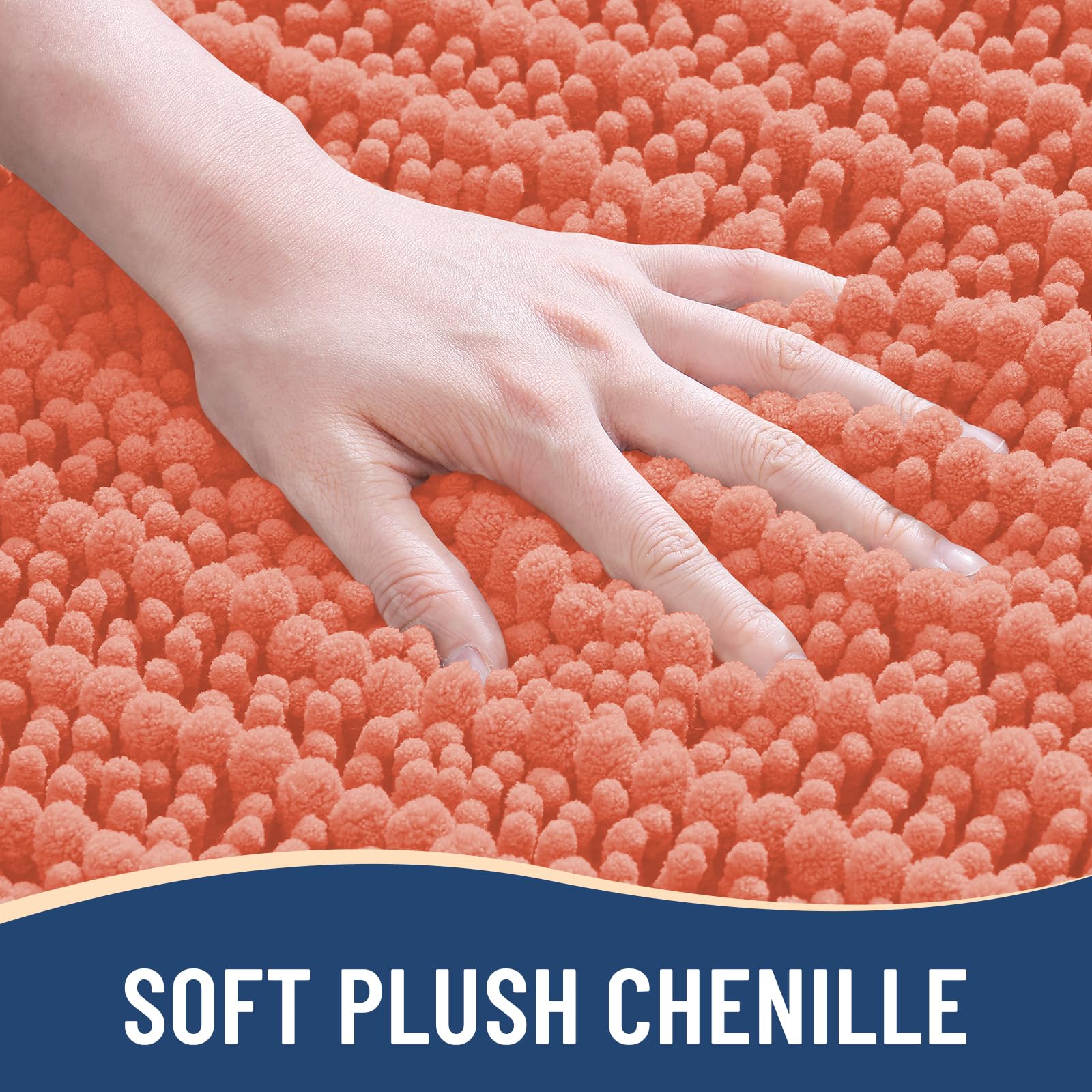 Arotive Bathroom Rugs Mat 70x24, Soft Absorbent Chenille Shaggy Bath Mat