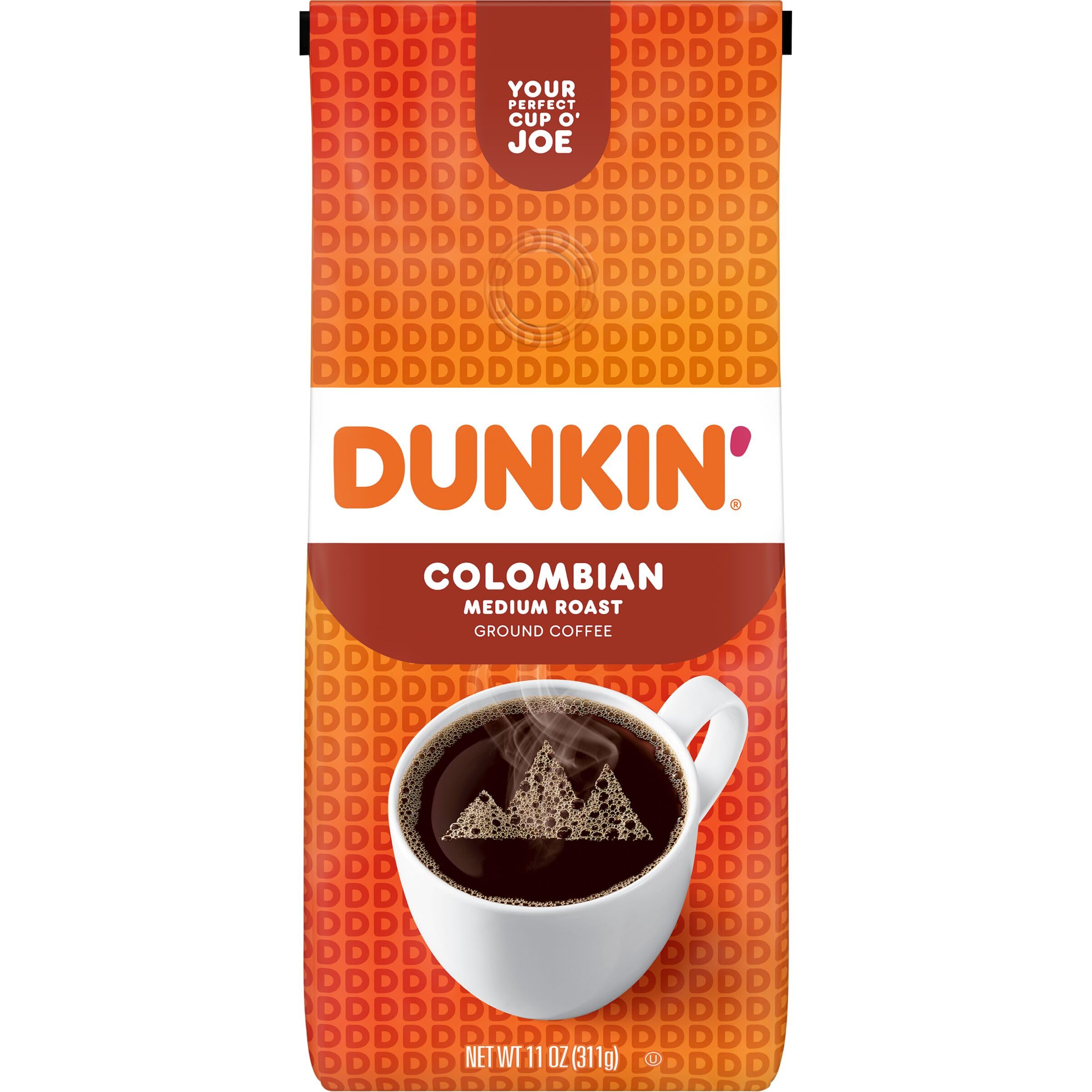 Dunkin’ Colombian Medium Roast Ground Coffee, 11 Oz. Bag