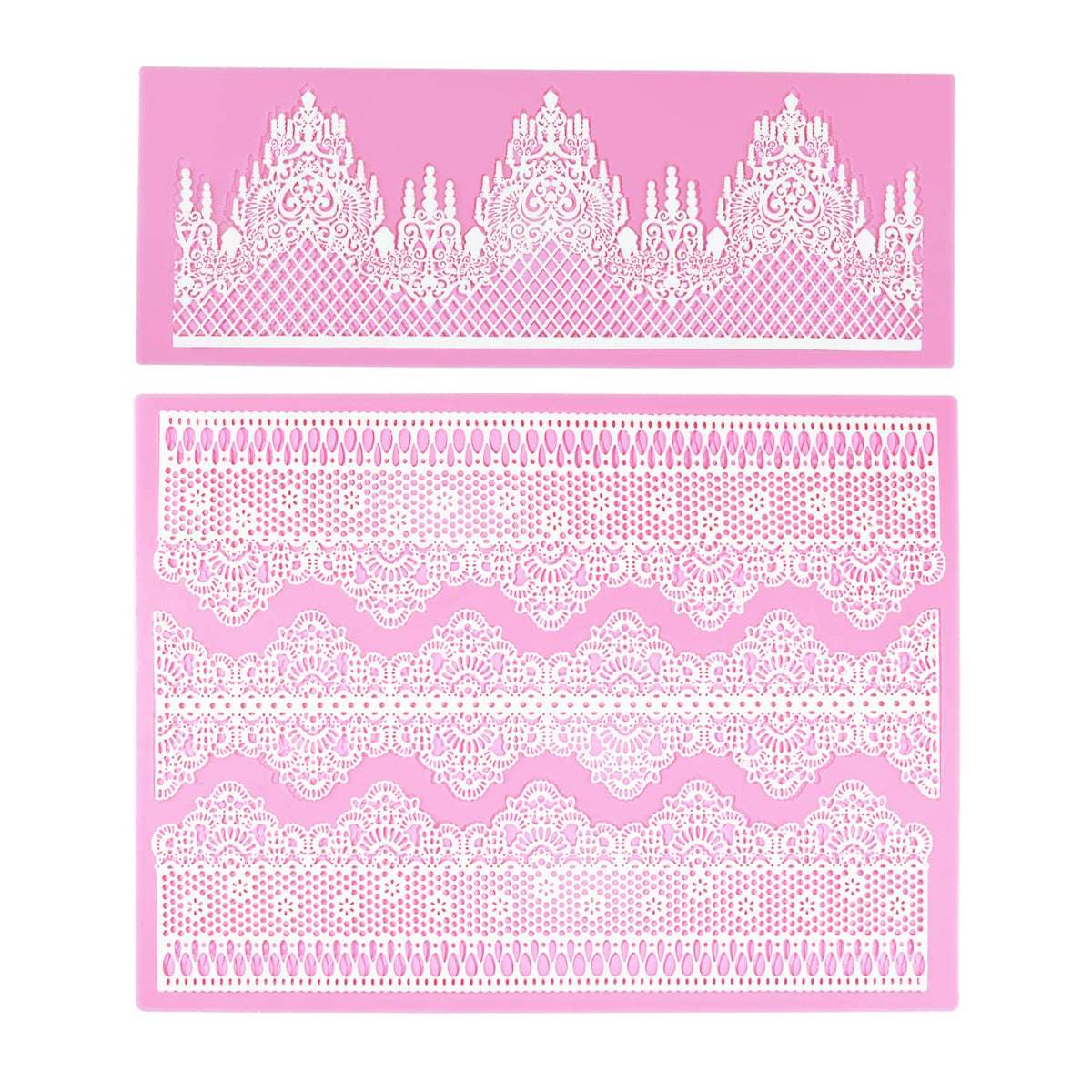 Embossing Lace Fondant Molds - Rose Flower Cake Lace Molds Set of 3