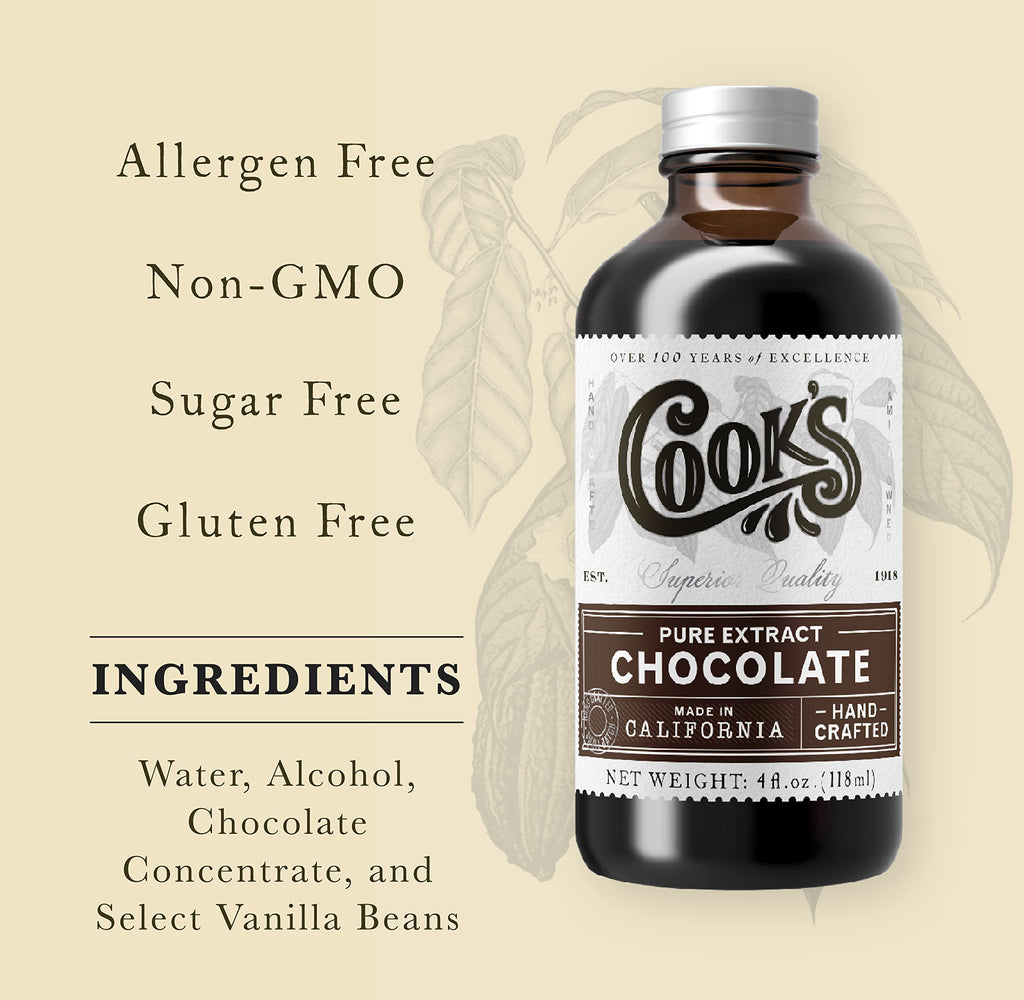 Cook's Pure Chocolate Extract for Baking, 4 oz