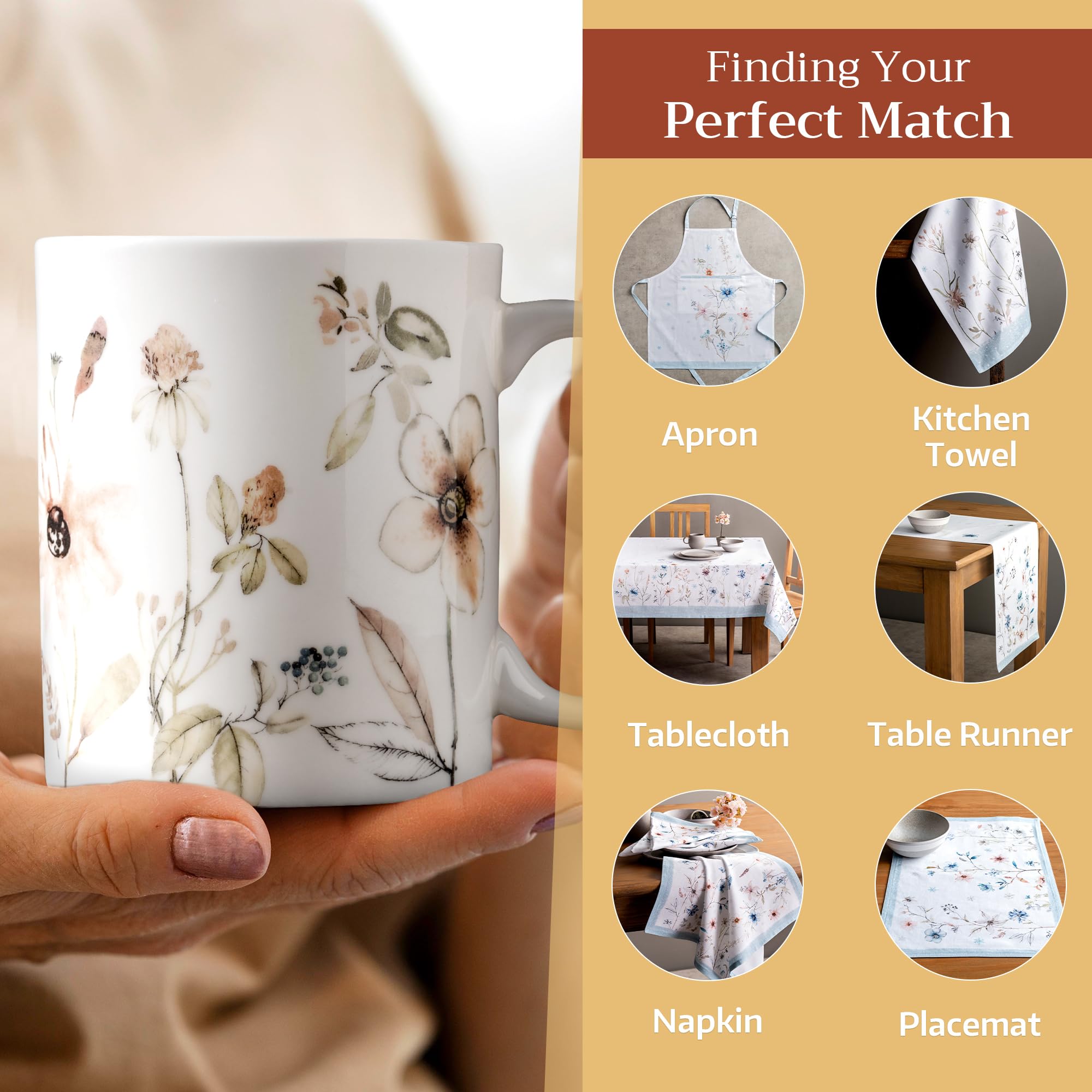 Maison d' Hermine Coffee Mug with Handles Tea Cups (15 Ounce, Pack of 2)