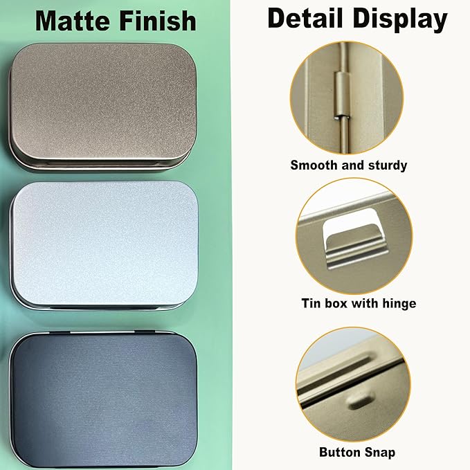Small Metal Box With Lid-Cookie Tins Metal Tins With Lids Lens Wipes Storage Container Mini Portable Box,Empty Hinged Tin,For Organize Mint Candy Jar,Sewing Tools,DIY Gift Boxes(Silvery, 20 Pcs)