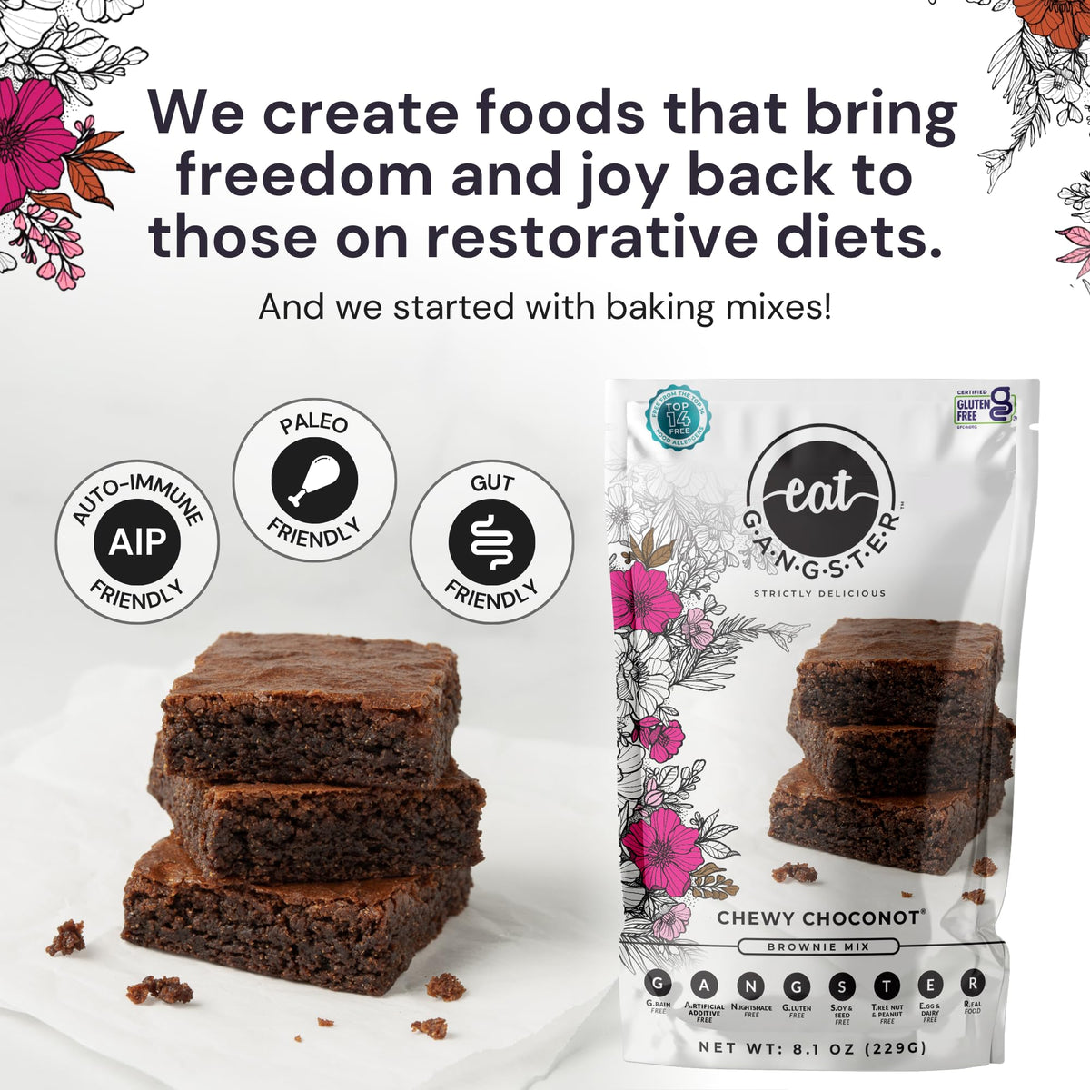eat G.A.N.G.S.T.E.R. Allergy-Friendly Chewy Choconot Brownie Mix