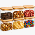 ComSaf Glass Storage Containers with Lids 1.2 Qt, Set of 4 Food Storage Jar