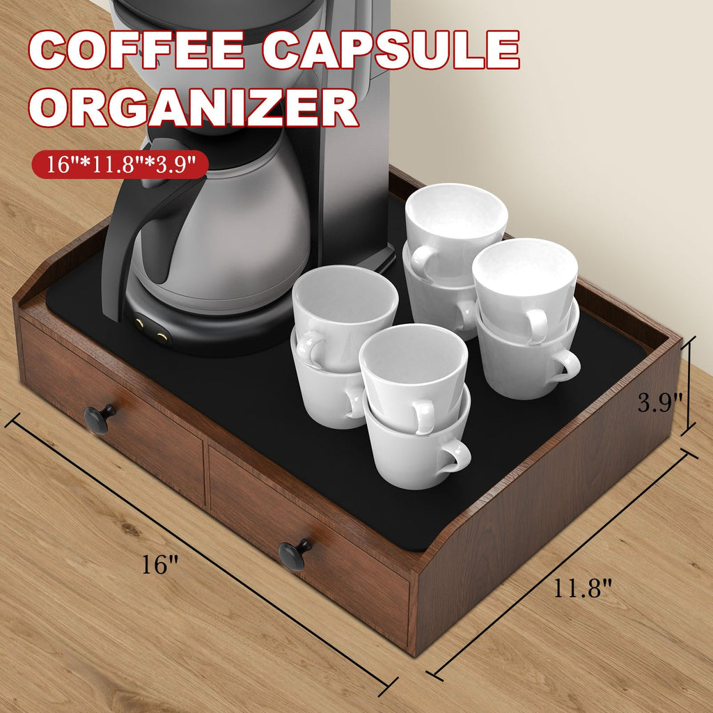 OCERAVE Wooden Coffee Pod Holder & Organizer - Coffee Station Organizer for Counter, Coffee Pods and Tea Organizer Holder Compatible with Keurig Pod & K-Cup | 30 Pod Capacity