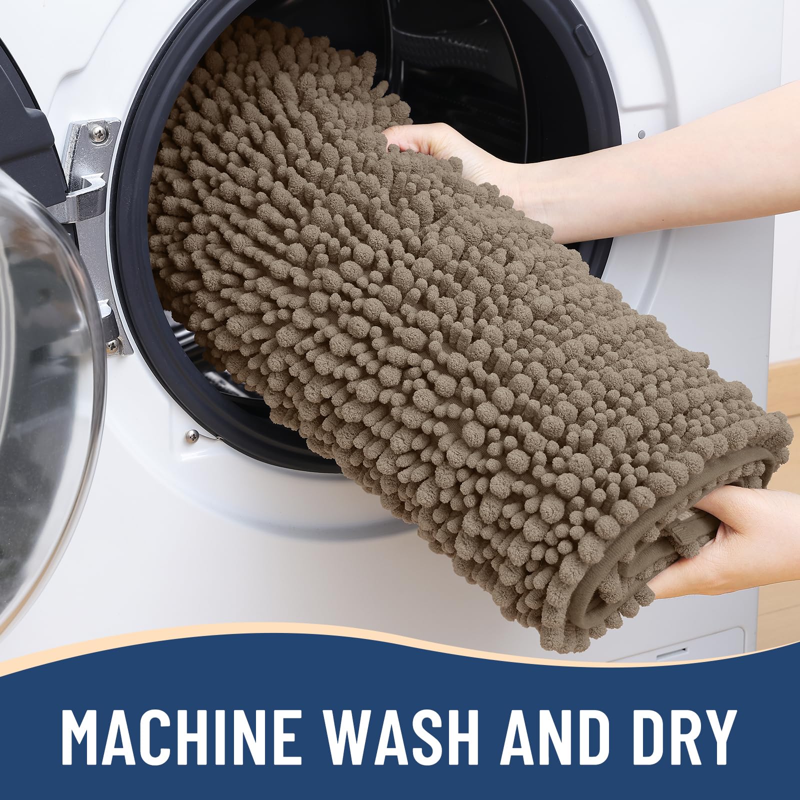 Arotive Bathroom Rugs Mat 59x35, Soft Absorbent Chenille Shaggy Bath Mat