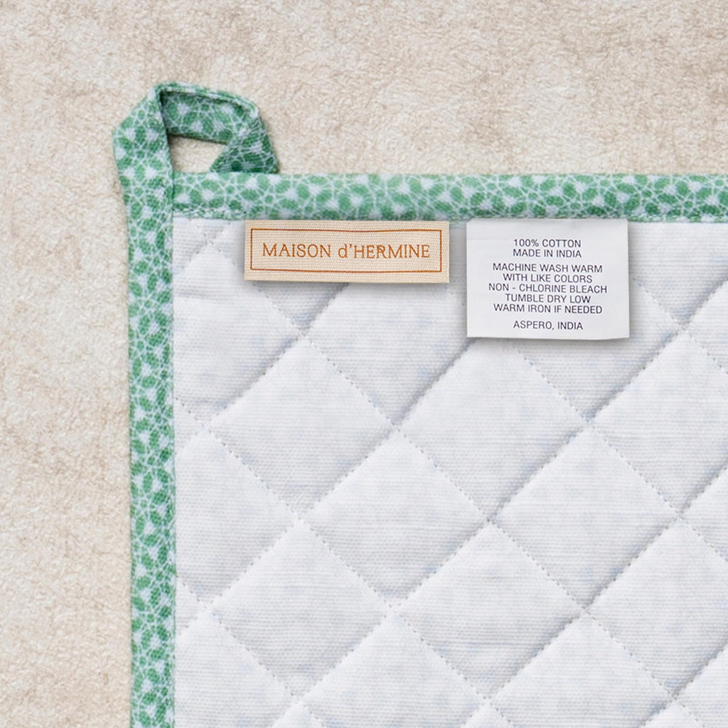 Maison d' Hermine 100% Cotton Oven Mitt & Pot Holder Set (7.5"x13" & 8"x8")