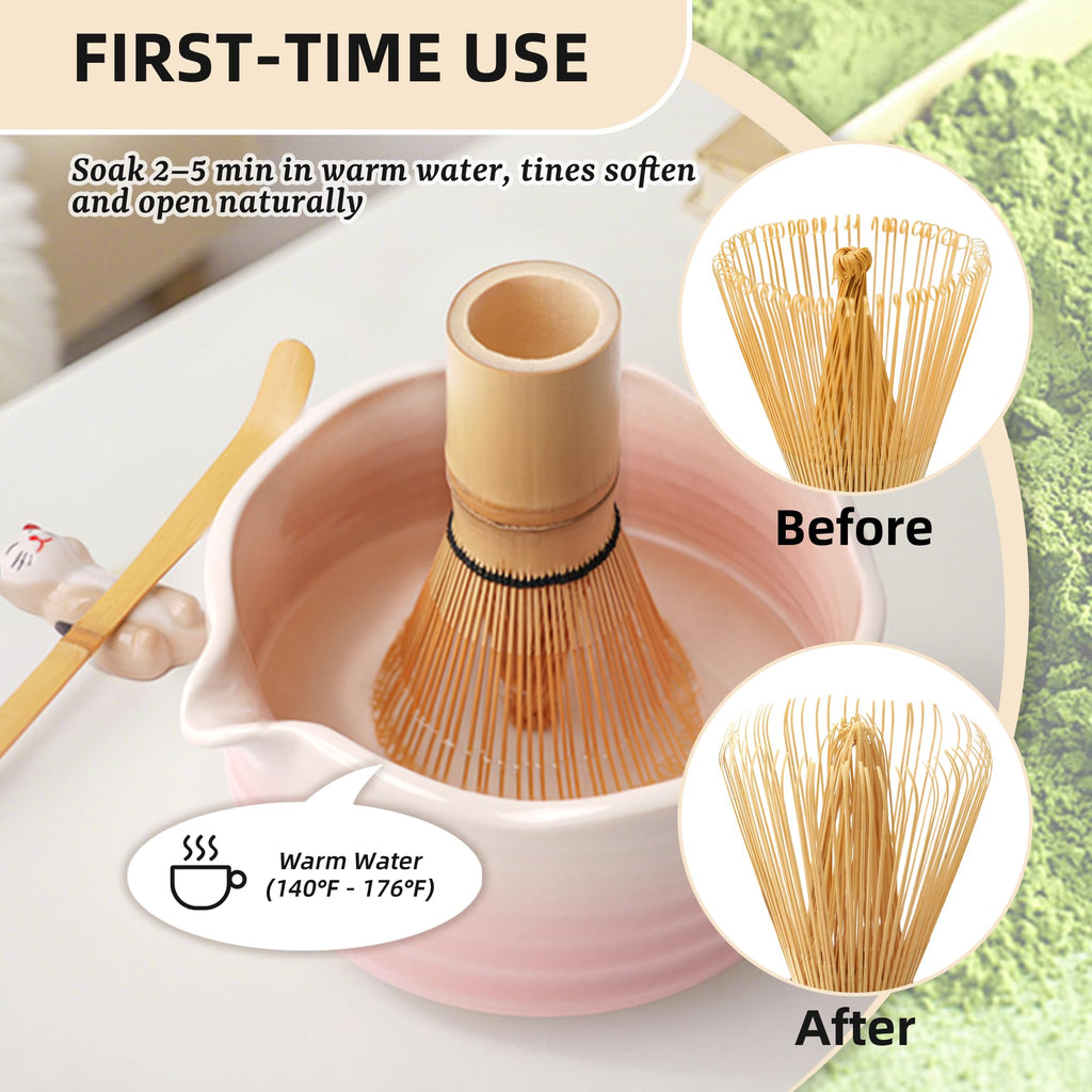 ECOLEMON 2-Pack Handcrafted Matcha Whisk, Bamboo Whisk for Matcha Tea, Natural Bamboo Chasen, 100-Prong Chasen, Macha Whisks Brush Match Accessories Wisk Mixer Whisker for Making Ceremonial Macha Tea