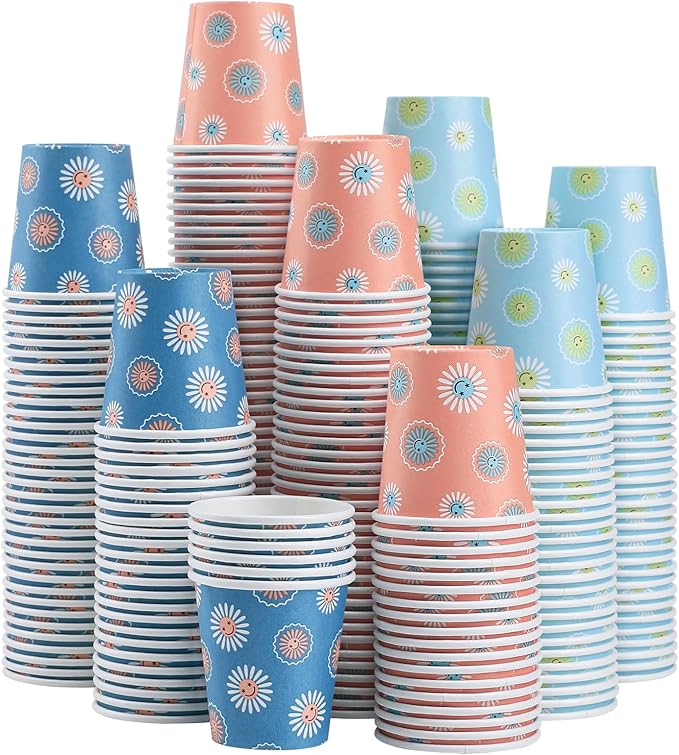 SIUQ 300 Pack 5 oz Paper Cups, Disposable Small Bathroom Mouthwash Cups