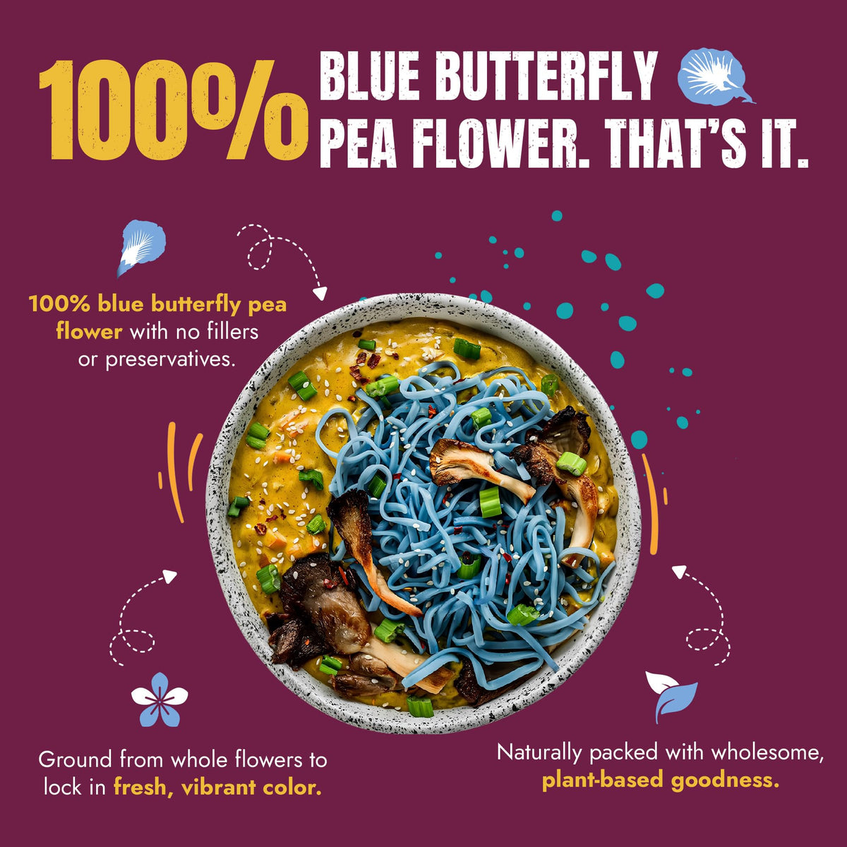 Suncore Foods Butterfly Pea Flower Powder 3.5oz | Gluten Free | Vegan