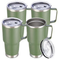 Cool Yoleb 30 oz Stainless Steel Tumblers Bulk with Handle and Lid, 4 Pack