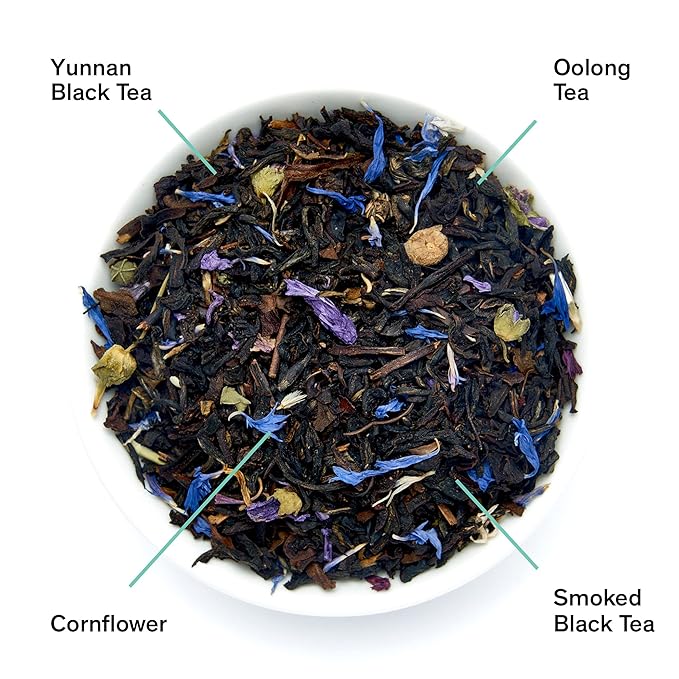 August Uncommon Black Metallic – Violet and Elderberry Tea Black – Lush Blend with Dark Berry and Floral Notes – Loose Leaf Tea Caffeinated for Daily Enjoyment in a Resealable Pouch (1.75oz)