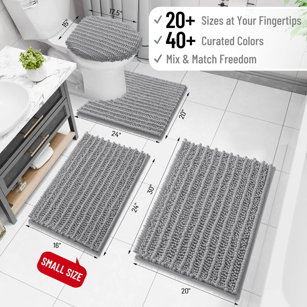 Arotive Bathroom Rugs Mat 40x32, Soft Absorbent Chenille Shaggy Bath Mat