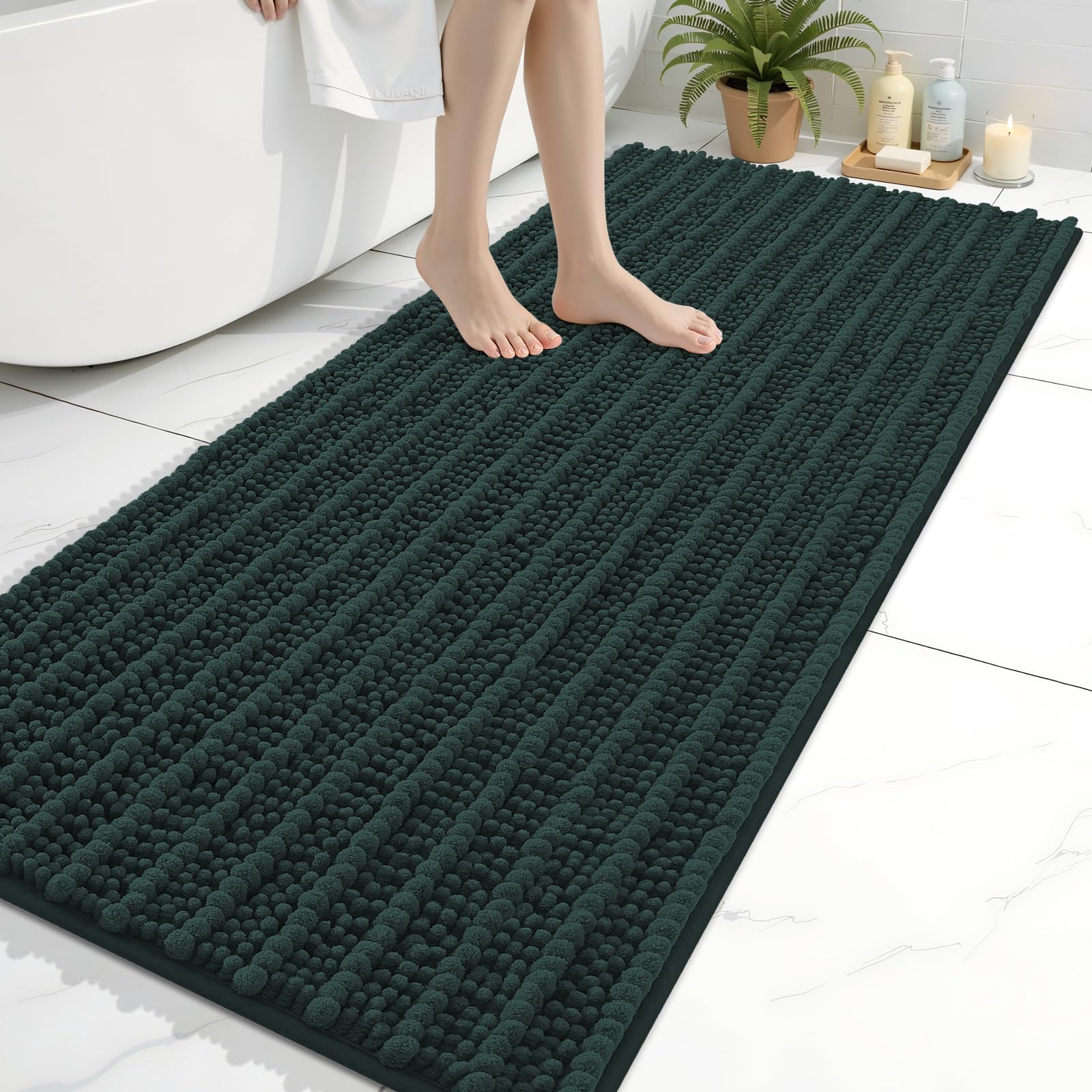 Arotive Bathroom Rugs Mat 54x24, Soft Absorbent Chenille Shaggy Bath Mat