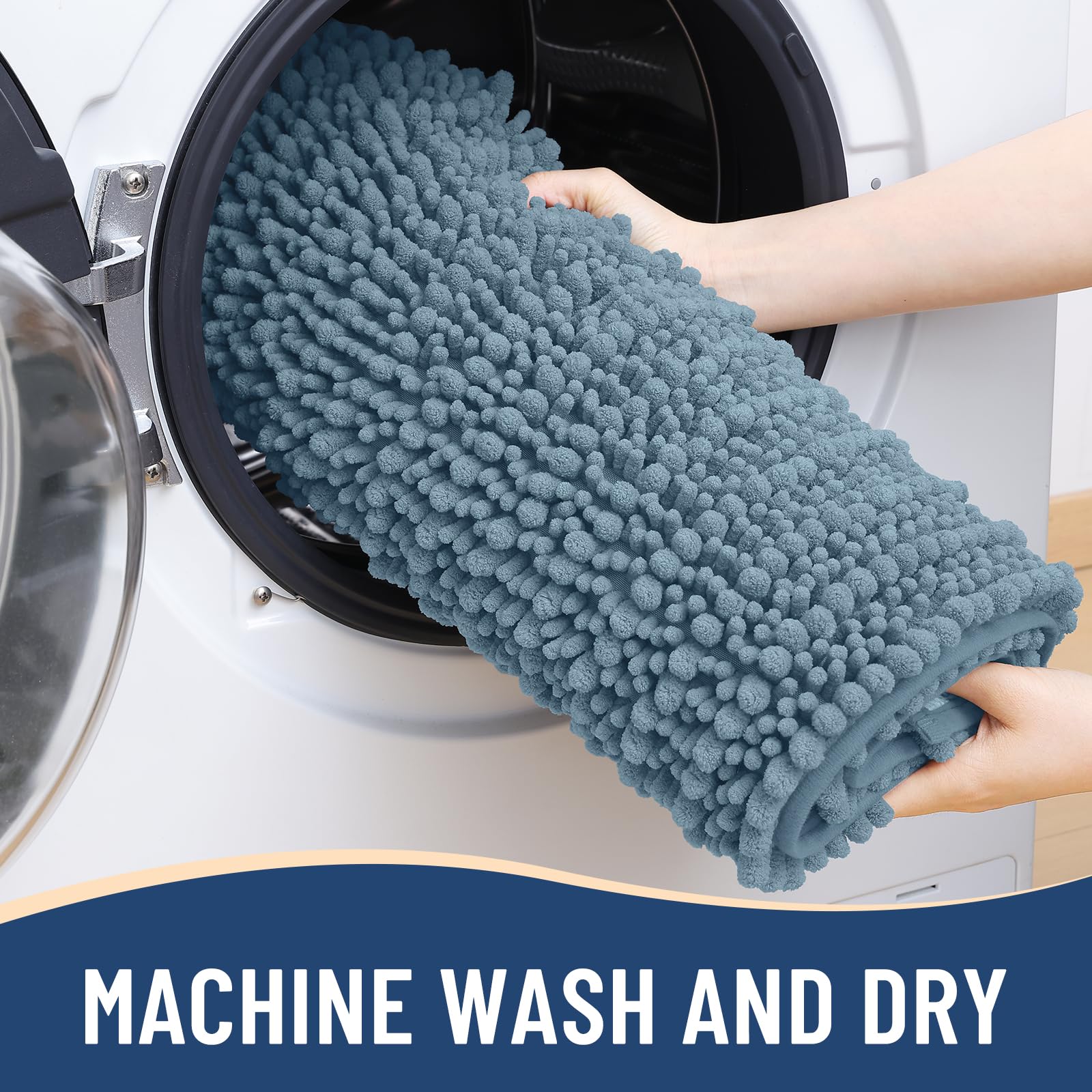 Arotive Bathroom Rugs Mat 24x16, Soft Absorbent Chenille Shaggy Bath Mat