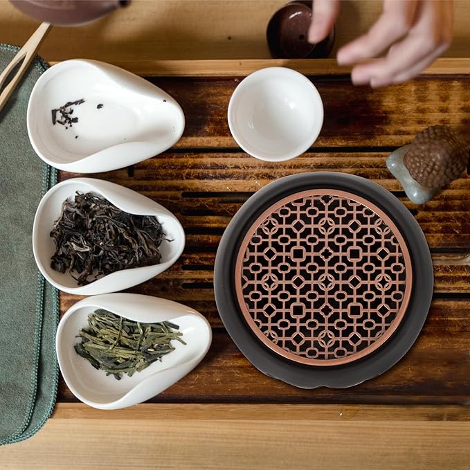Ceramic Tea Pot Warmer Heater Set - Japanese Pottery Teapot Warmer Base With Light Candle Holder - Stove Warmer for Coffee Cup and Tea Set