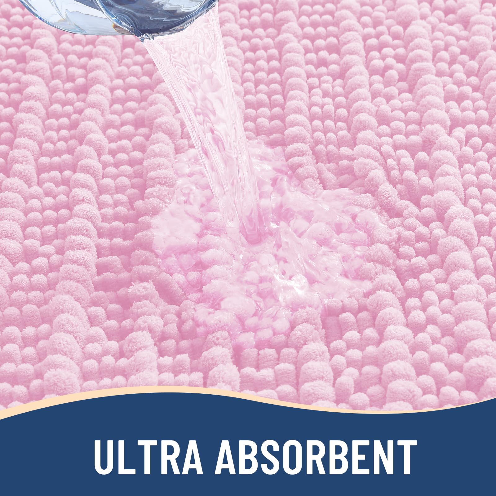 Arotive Bathroom Rugs Mat 34x21, Soft Absorbent Chenille Shaggy Bath Mat