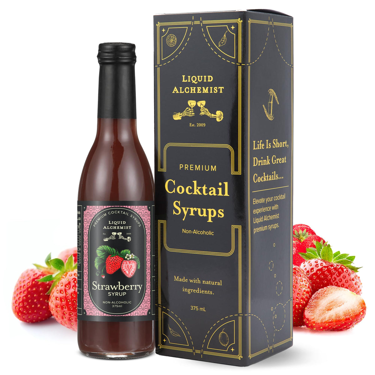 Liquid Alchemist Peach Syrup for Cocktails | Real Ingredients Make our Peach Syrup for Drinks a Perfect Bellini Mix | Small Batch, Non-GMO & Vegan | 25.4 oz Drink Mixer, Pack of 1