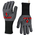 QUWIN BBQ Gloves, Oven Gloves 1472℉ Extreme Heat Resistant, Grilling Gloves Silicone Non-Slip Oven Mitts, Kitchen Gloves for BBQ, Grilling, Cooking, Baking-1 Pair… (Black, One Size(Long Cuff))