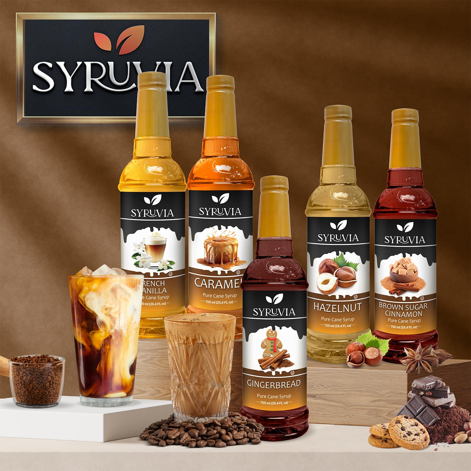 Syruvia Red Velvet Syrup, Flavored Syrup for Lattes, Drinks, Cappuccinos, Iced Coffees, Espresso Drinks – 25.4 fl oz
