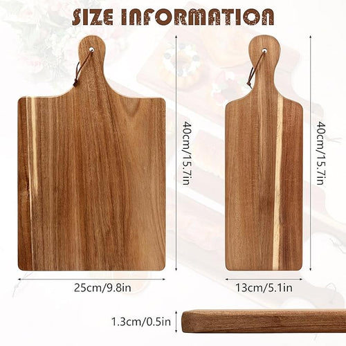 12 Pack Acacia Wood Cutting Board,Bulk Charcuterie Boards with Handle