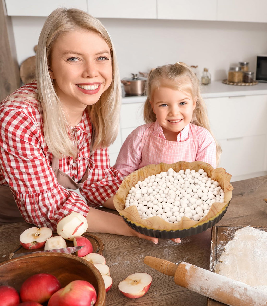 Pie Weights for Baking Crusts,Ceramic Baking Beans for Blind Bake,2.2 lbs Reusable Ceramic Stoneware,Suitable for Various Pies and Pastries,Comes with storage box,Perfect Pie Crust Baking Tools