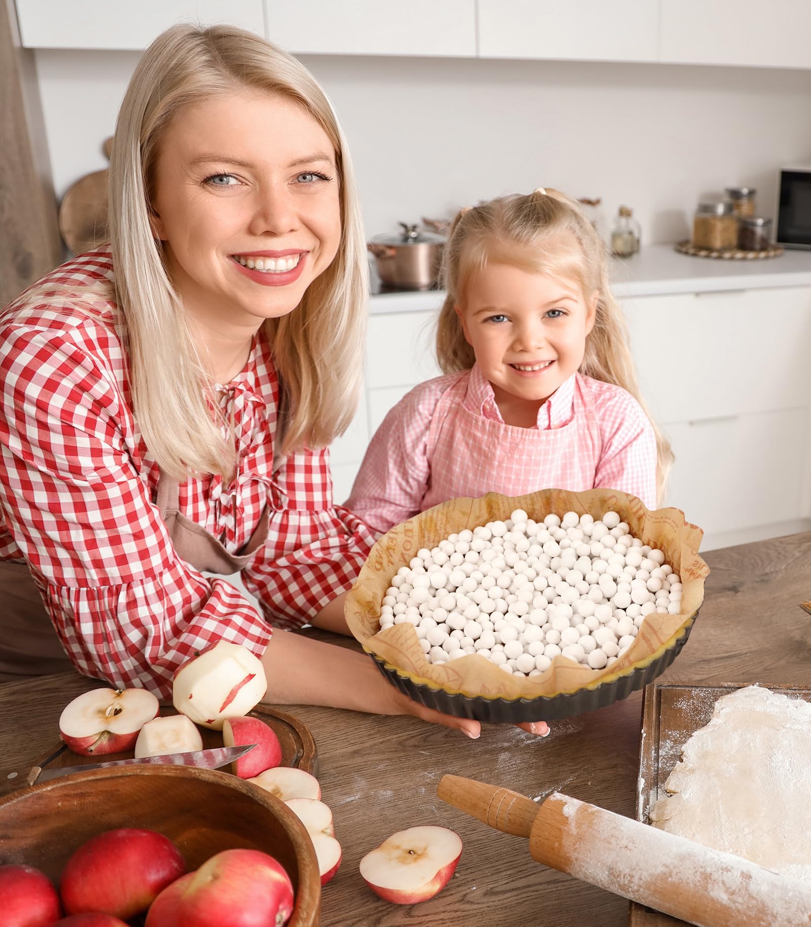 Pie Weights for Baking Crusts,Ceramic Baking Beans for Blind Bake,2.2 lbs Reusable Ceramic Stoneware,Suitable for Various Pies and Pastries,Comes with storage box,Perfect Pie Crust Baking Tools