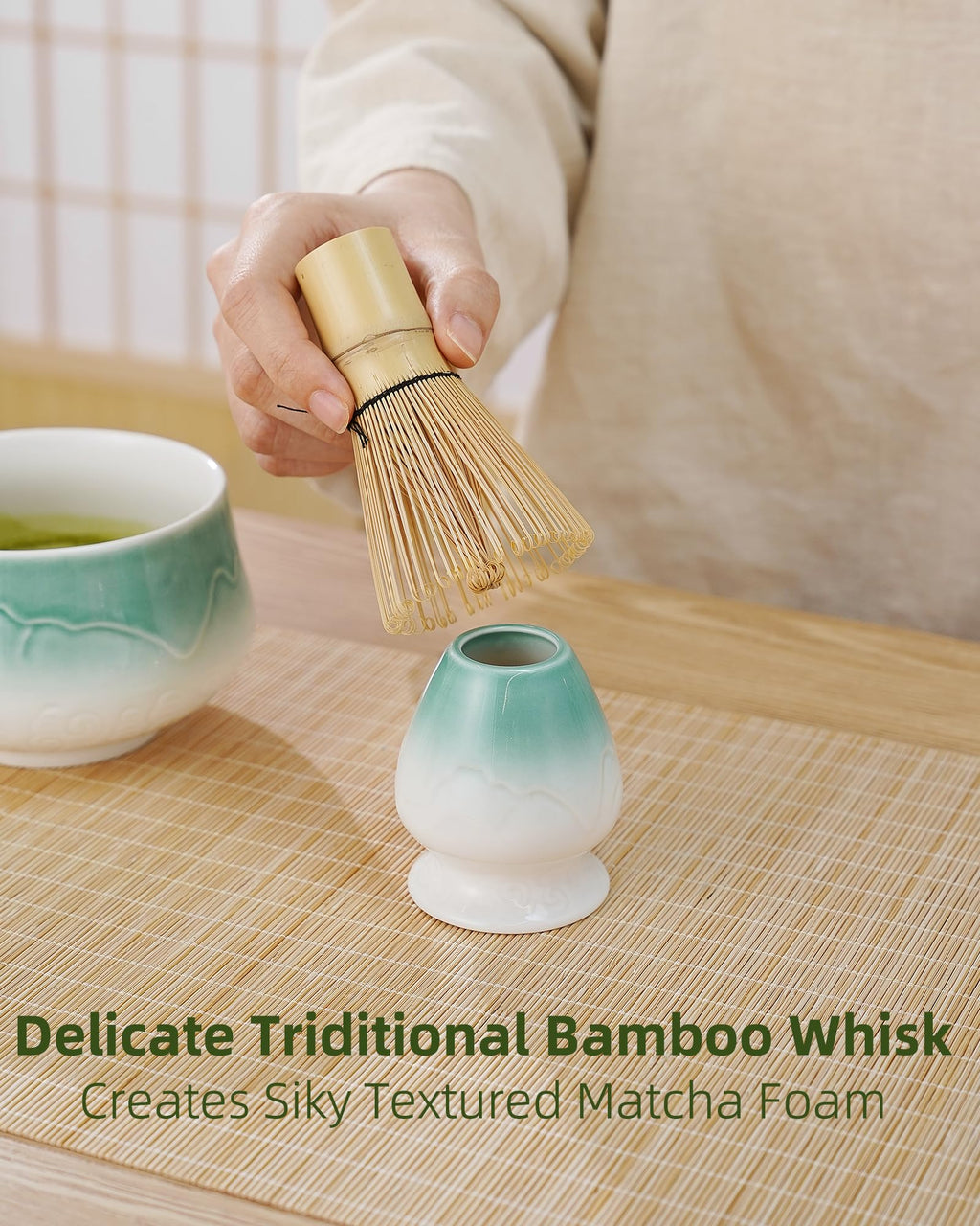 ZENS Premium Matcha Whisk Set, 5pcs Tea Ceremony Gift for Matcha Lovers