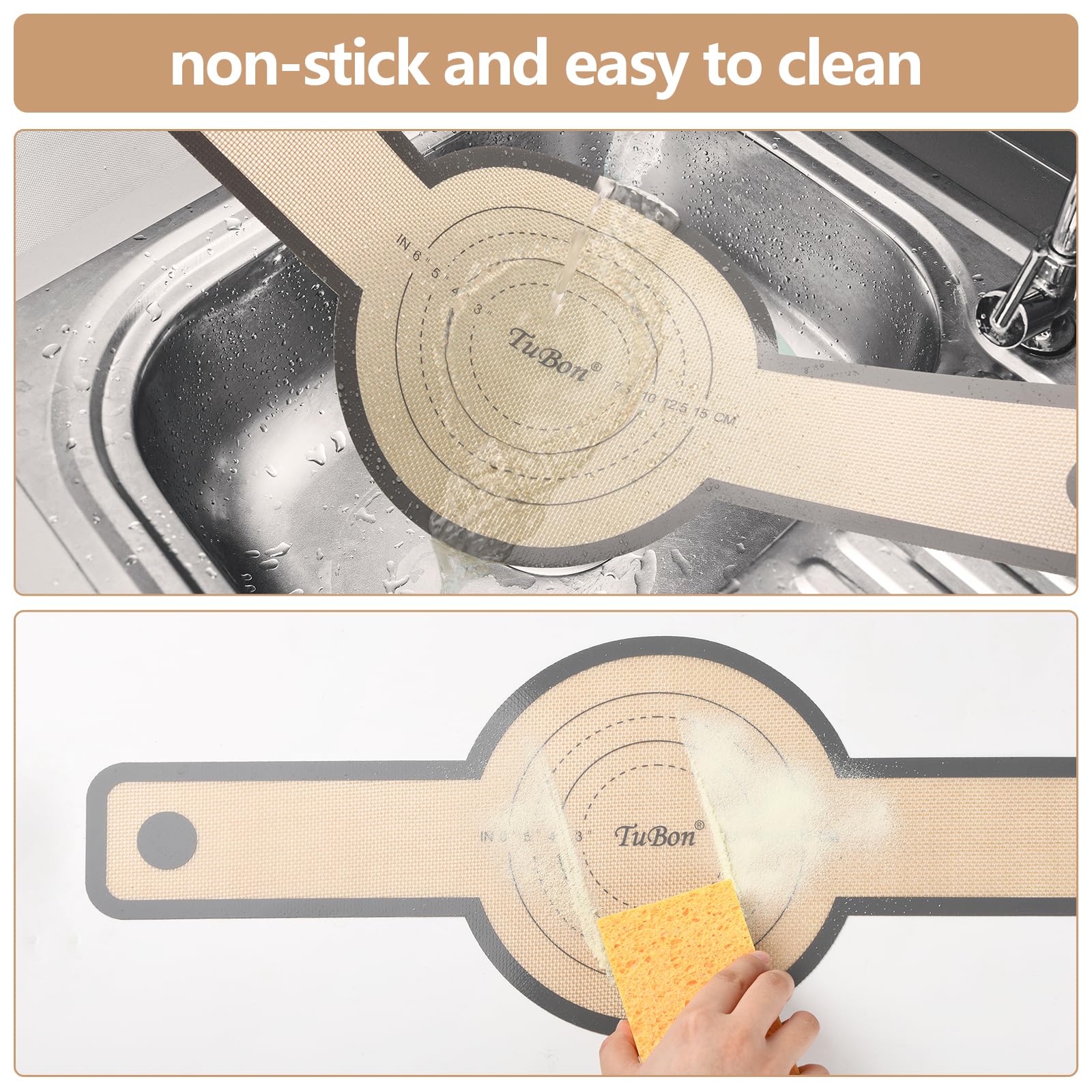 TuBon 8.3" Silicone Bread Sling for Dutch Oven - 1pcs Non Stick Reusable Baking Mat with Handles, Perfect for Sourdough Bread, Round Pizza, Artisan Loaf - Easy Clean, Odor Free, Heat Resistant