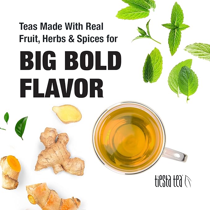 Tiesta Tea - Ginger Citrus Herbal Loose Leaf Tea, Lemon Ginger with Mint and Chamomile, Caffeine-Free, Hot or Iced, Refillable Tin, Makes Up to 50 Cups, 3 Ounce